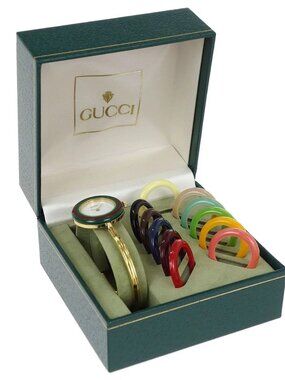 Gucci 11/12.2 Change Bezel Chameleon Quartz Watch SS 196559